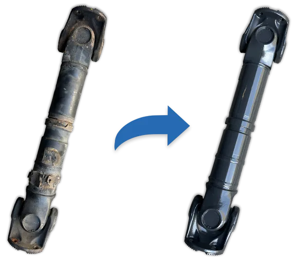 Vorher vs Nachher Gelenkwelle Instandsetzung